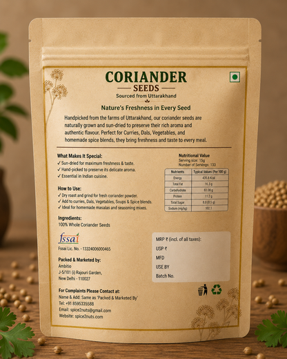 Coriander Seeds - Sourced from Uttarakhand